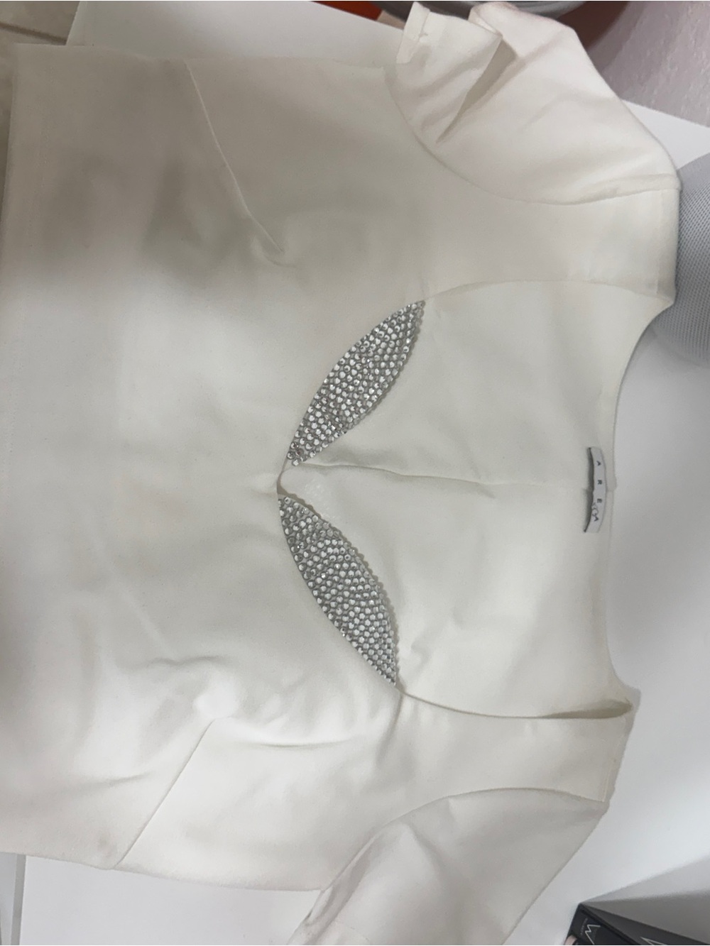 Area designer xl White Jewel-Accent Peplum Top